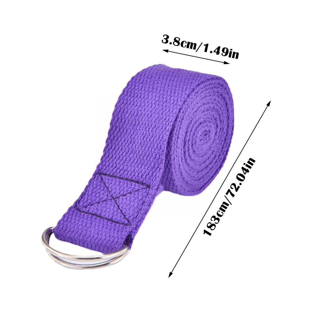 Yoga Strap Cotton Exercise Straps Adjustable D Buckle Gives Flexibility Designed For Yoga Stretching Pilates 1.8Mx3.8CM P8X2 Stylish Appearance