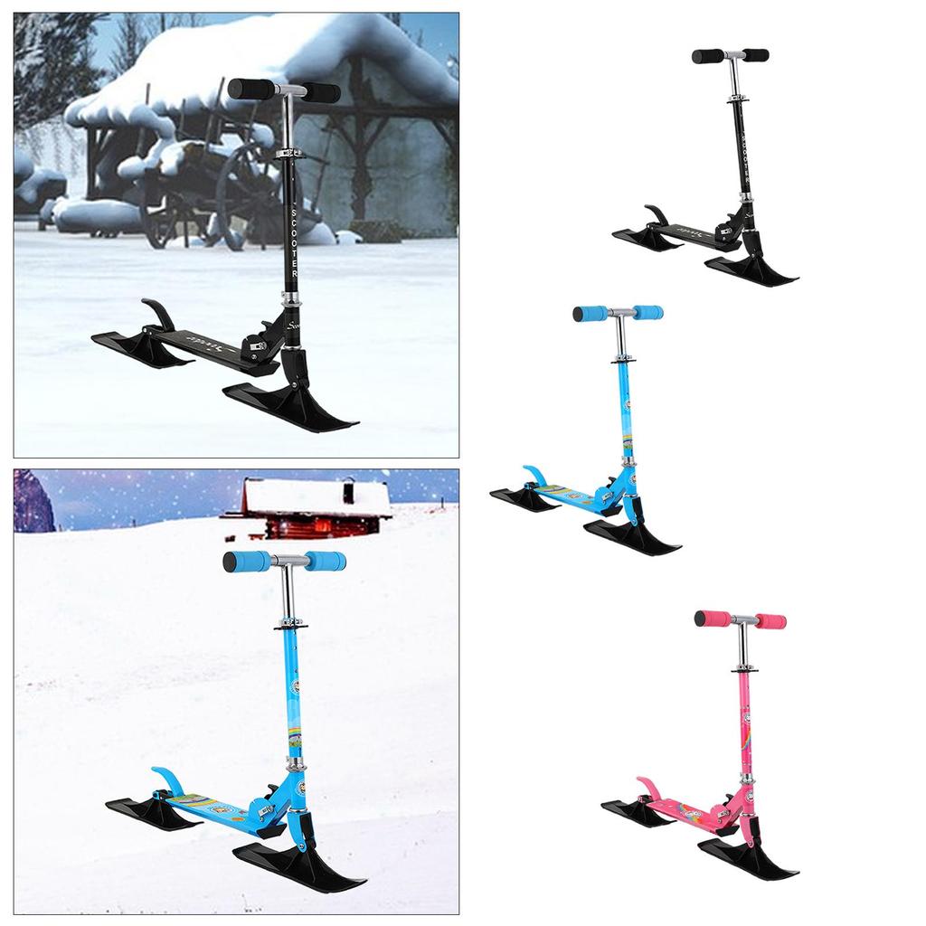 Kids Snow Scooter Adjustable Height Sand Scooter Stand Scooter Lightweight Conversion Outdoor for Child 2 Wheeled Scooter