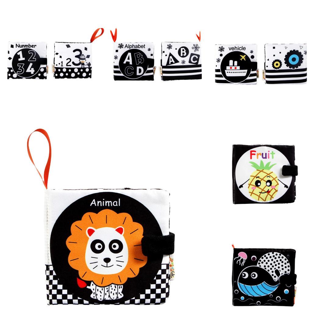 Sensory Development Black And White Fabric Book With Sound Paper For Infants Hand-eye Coordination And Fine Motor Skills Toy