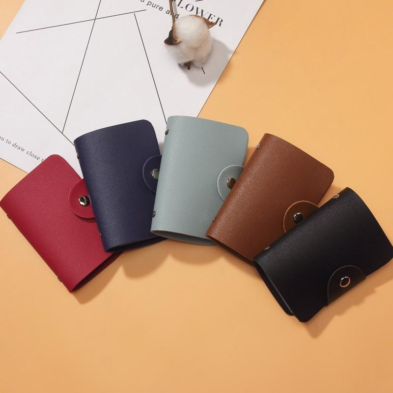 Anti-Theft 24-Card Slot Holder for Women - Slim PU Leather Credit Card Case and Pocket Coin Purse