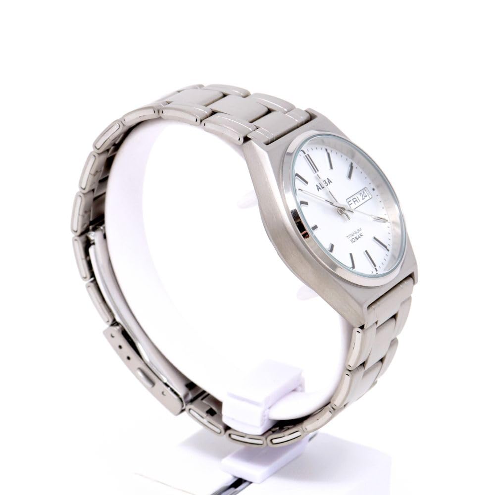 Seiko Watch Alba Men's Watch Quartz Titanium Water Resistant for Daily Use (10 ATM) Analog SEIKO ALBA (Titanium (AEFJ412))