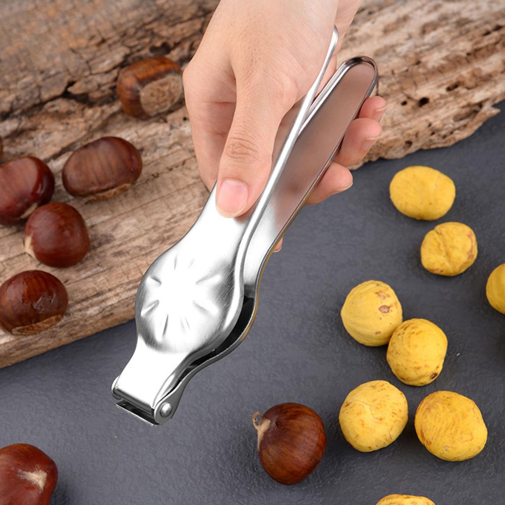 Stainless Steel Nut Cracker Chestnut Clip Chestnut Opening Tools Manual Chestnut Opener Metal Walnuts Nut Plier for Home