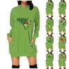 Damenmode Weihnachtsdruck Taschen Langarm Hoodies Pullover Sweatshirts