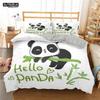 Cartoon Niedliches Panda Bettwäsche Set Weiß Bettwäsche 3D Druck Geschenk Für Mädchen 2/3tlg. Twin Single Queen King Size Bettbezug Set