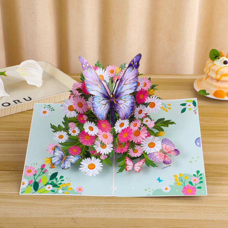 3D Butterfly Pop Up Greeting Cards Postcard For Valentine's Day, Mother, Anniversary, Wedding Invitation Greeting, Birthday Gift
