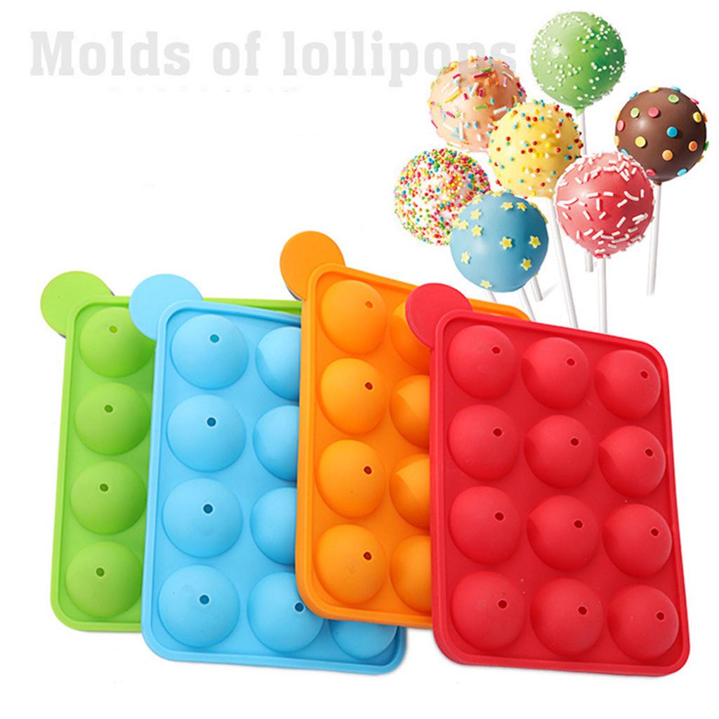 Non Stick Muffin Pan Odor Silicone 12 Balls Tray Lollipop