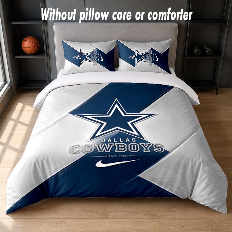 Dallas Cowboys Design Bed Bedding Set 1 Duvet Cover + 2 Pillowcases Soft Breathable Household Bed Linens
