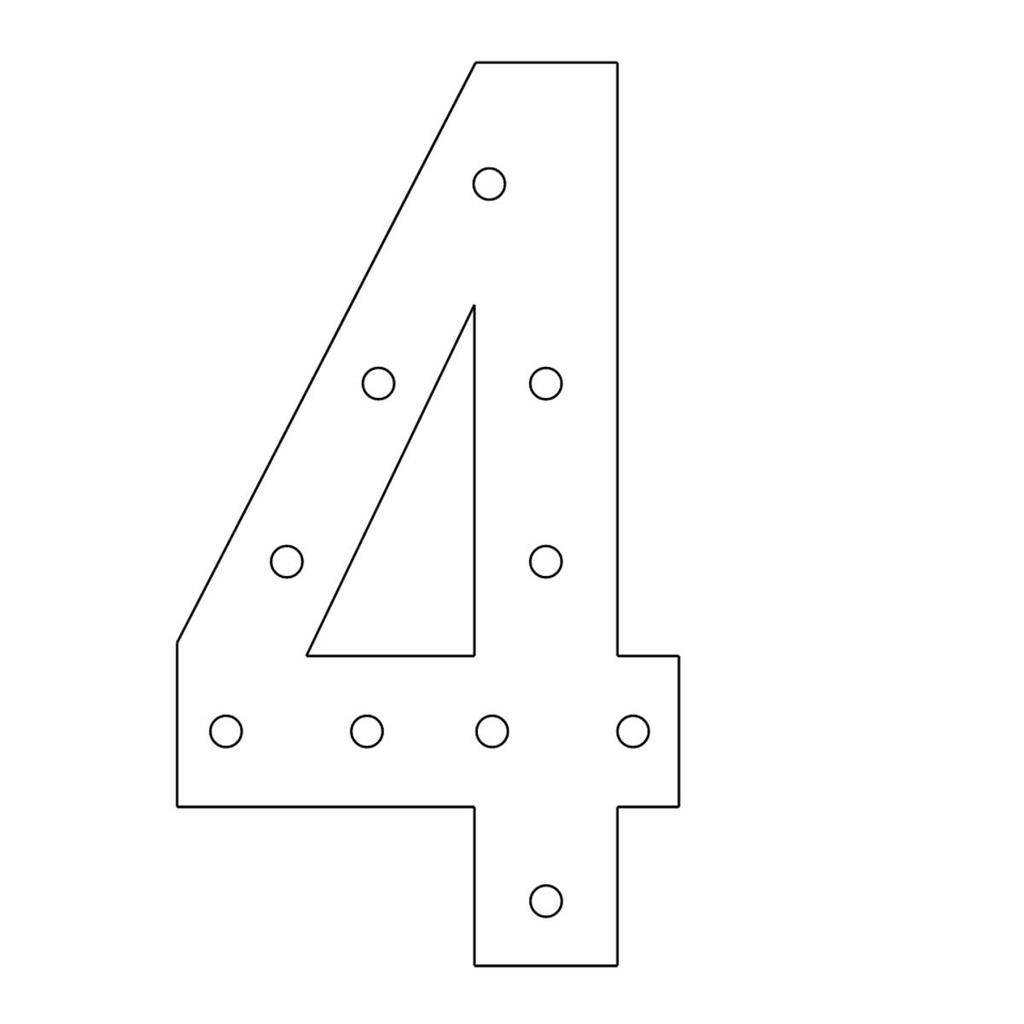 1Pc 91.5cm Light Up Digital Marquee Frame KT Board Number 0-9 Plug-in KT Board Party Decor Light Birthday Anniversary Decoration-Cool White Light