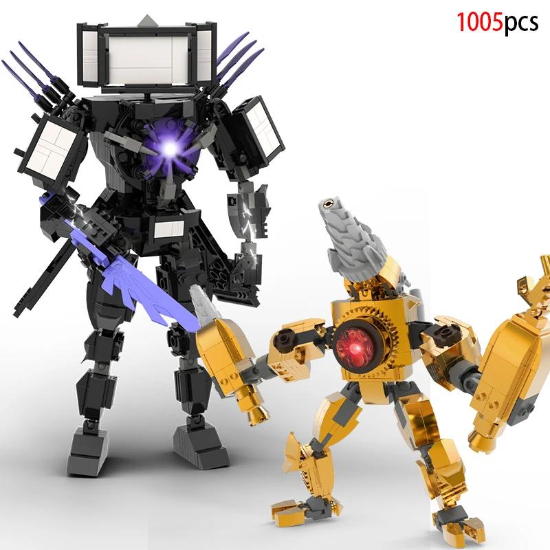 Moc Skibidi Toilet Action Figures Builing blocks,Camerman Titan Speakerman Surveillance Man TVMan Boys Bricks Toys For Kids Gift