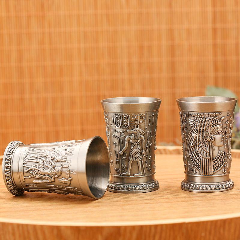 Home Decor Vintage ägyptisches Weinglas, kleiner Metall-Cocktail-Whiskey-Bar-Becher