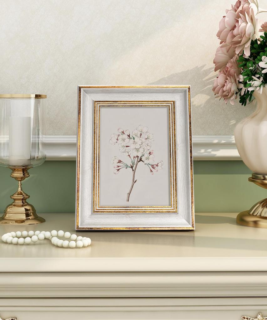Afuly Photo 2L Size X Wall Vertical and White Decoration Frame, Stylish, (12.7 17.8 Cm), Mounted, Antique, Horizontal, Gold, Celebration, Anniversary,