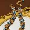 Ancient Style Medieval Court Style Fashion Light Luxury Necklace Women'S High-End Jewelry Set Bracelet Stud Earrings