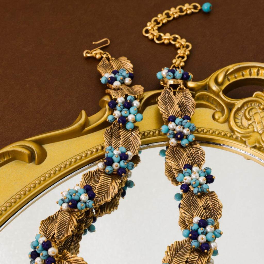 Ancient Style Medieval Court Style Fashion Light Luxury Necklace Women'S High-End Jewelry Set Bracelet Stud Earrings