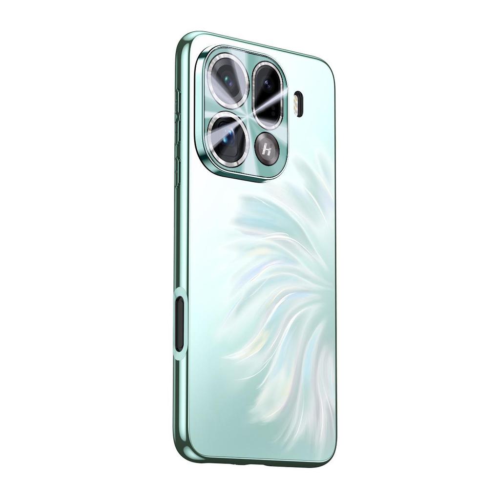 Capa de Telefone Eletrogalvanizada Princesa Sereia para OPPO Find X9 Pro, Luxo Leve, Cobertura Total da Lente, Anti-Queda, Reno14 Capa Rígida