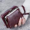 Ladies' 4-Inch Buckle Coin Purse Clutch Bag with Zipper Closure - Retro Style
