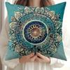 Vikama Traditional Mandala Blue Print, All-Season Pillowcase, Suitable For Beds, Sofas, And Lounge Chairs, Home Decor
