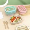 Bento Box Pohodlné uspořádání Čtyřstranné zaklapnutí Užitečné dvě přihrádky Jídlo s nádobím Školní potřeby