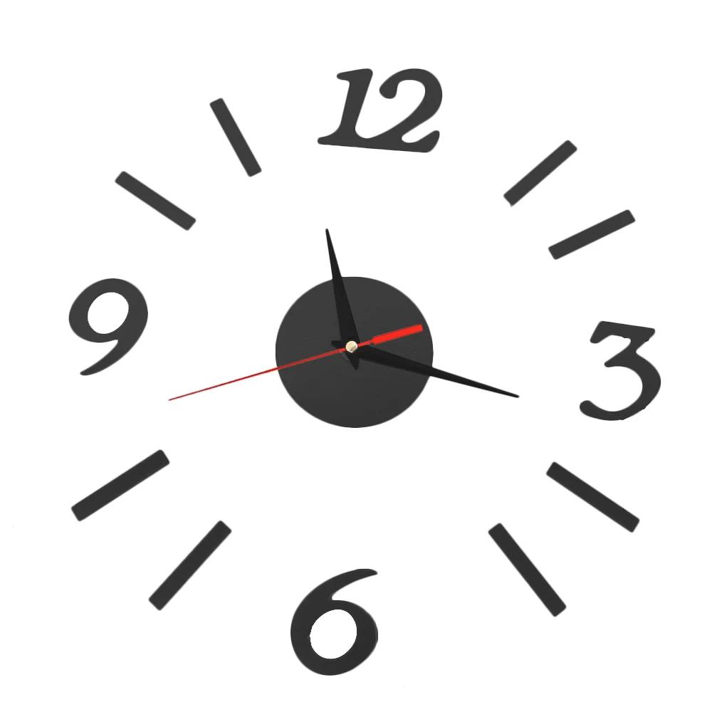 3D Wall Clock Acrylic Frameless Digital Clock Mirror Wall Sticker For DIY Living Room Bedroom Office Decorations Hanging Watch