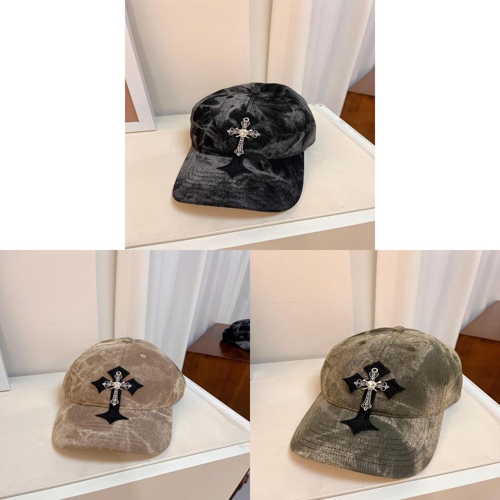 Cross Waterwash Cotton Cap With Curved Brim And Breathable Design For Casual Wear