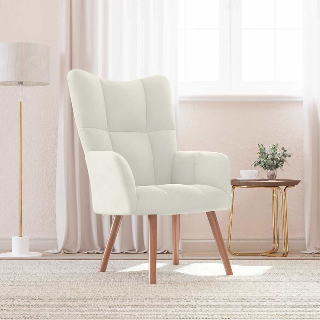 Relax Armchair Cream White Velvet