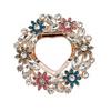 Women Scarf Fastener Sparkling Rhinestones Leaves Flower Shape Scarf Button Suits Coats Bags Scarves Badge Versatile
