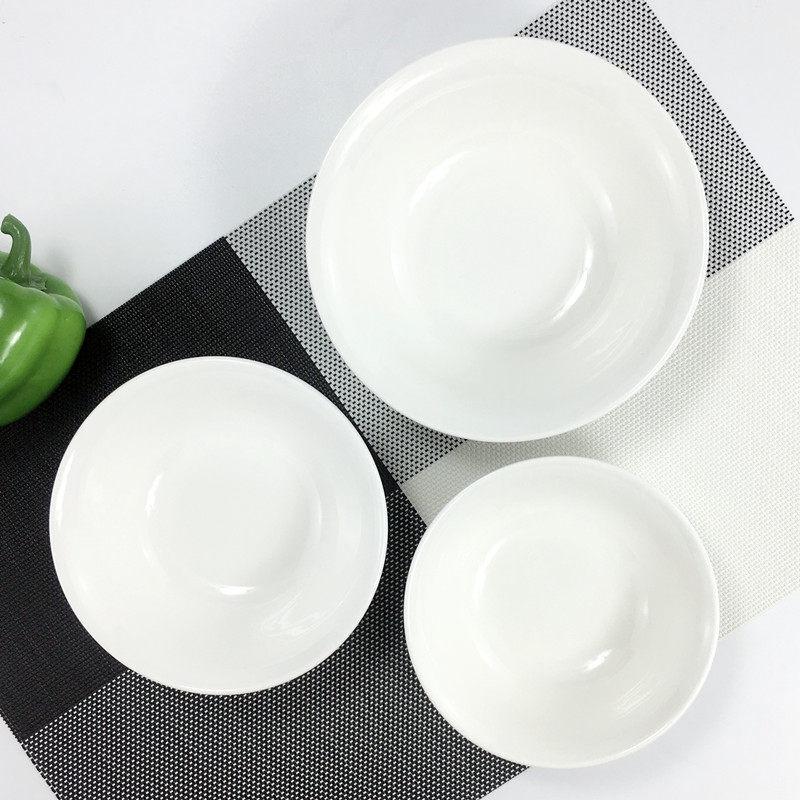 7-inch Elegant White Ceramic Conical Bowl