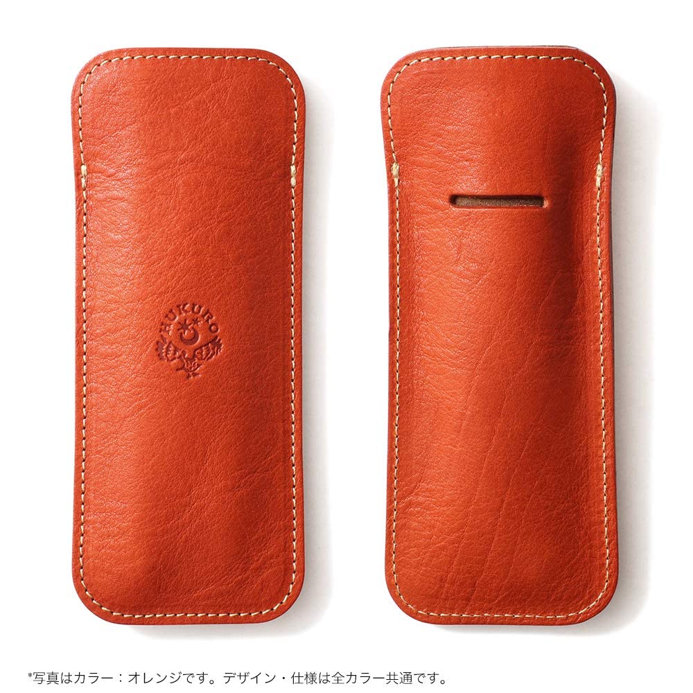 HUKURO Leather Pen Case Duo Plus Pen Holder for Men and Women, Made In Japan, Brown