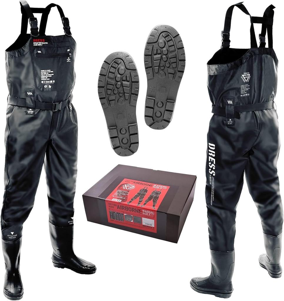 DreS CheSt High Wader Active Fit Airborne Radial Sole Bk Tan BootS S 3xl 25cm 30
