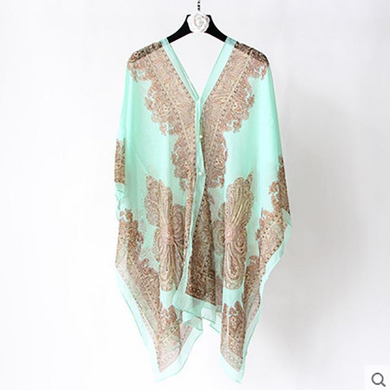 Hot Cashew Print Sunscreen Shawl Summer Fashion Light Luxury New Air-conditioned Room Chiffon Yarn