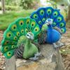 Cute Simulation Green Peacock Doll Plush Toy Blue Peacock Doll Decorative Ornament Children's Gift Bird Doll
