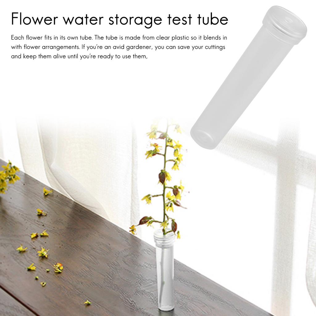 T02C!Floral Tube 100-Pack Flower Tube, Flower Vials, Floral Water Tube For Flower Arrangements,Clear Plastic,0.6 X 0.6 X 2.8 Inc