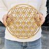 Coasters Wood Wall Art Home Decor Laser Cut Wooden Wall Sign Flower of Life Shape Flower Of Life Energy Mat Slice Wood Base