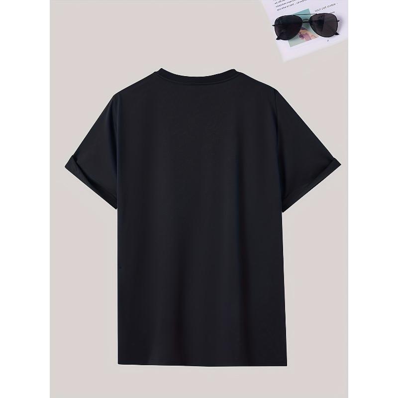 European Sizes Men'S Summer Casual Crew Neck T-Shirt, Regular Fit with Slight Stretch, Short Sleeve with Inspirational Quote Print