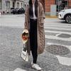 Women's Hooded Mid-Length Knitted Sweater Cardigan Jacket for Autumn & Winter - Loose, Thick, Fashionable with Pockets.
