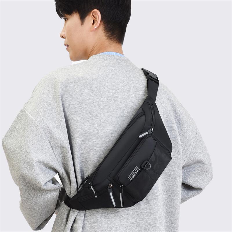 Men's Waterproof Nylon Waist Chest Bag – Large Capacity Anti-Theft Crossbody Pack for Phone Wallet & Cycling