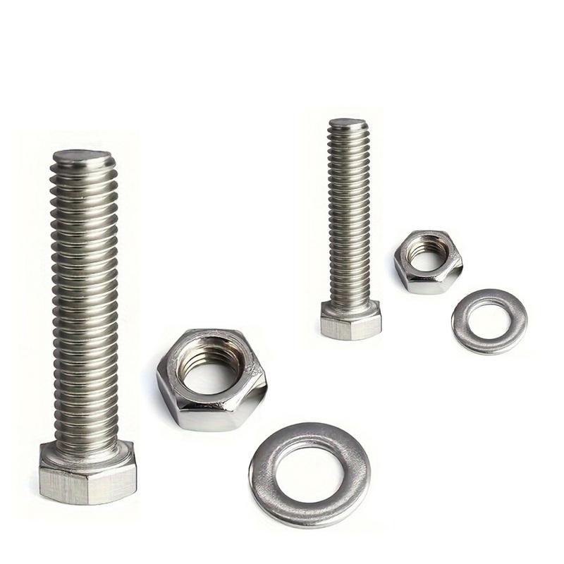 360-piece Set of Stainless Steel Hex Bolts and Nuts, M4 and M5, Lengths 8mm, 12mm, 16mm, and 20mm.