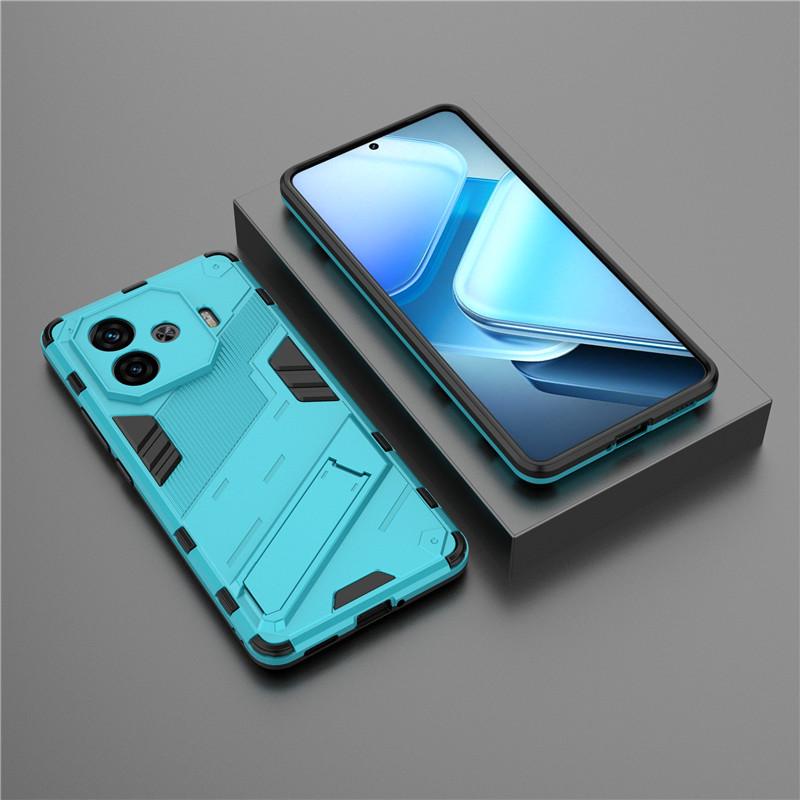 For IQOO Z9 Turbo Case For IQOO Z9 Turbo Cover 6.78 Inch Punk Armor Shockproof Hard Rubber Bracket Bumper For IQOO Z9 Turbo