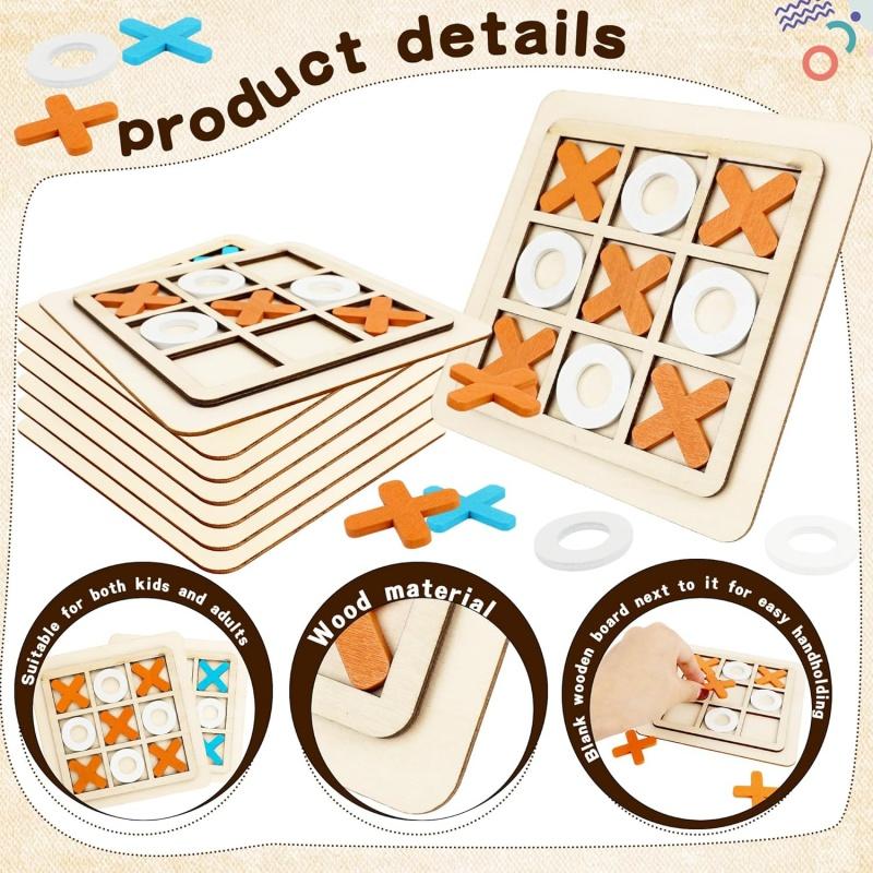 Houten Boter-kaas-en-eieren Spellen Puzzel Sjablonen XO Tafel Schaakbord Spel voor Kinderen Familie Activiteiten Educatief Speelgoed Verjaardagscadeau