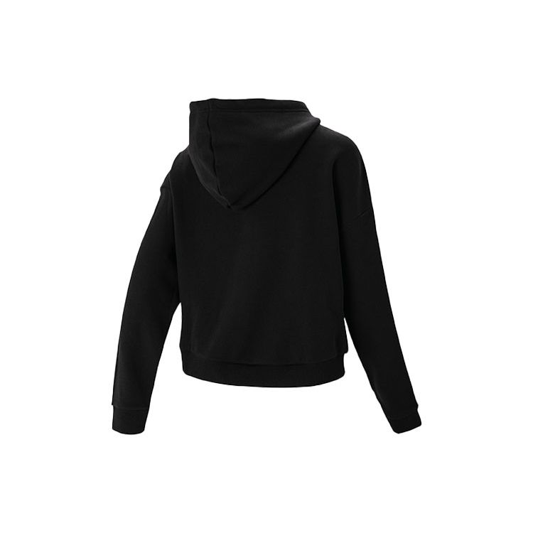 adidas Originals Trefoil Logo Leopard Print Cropped Hoodie Women Hoodie Black GT5223