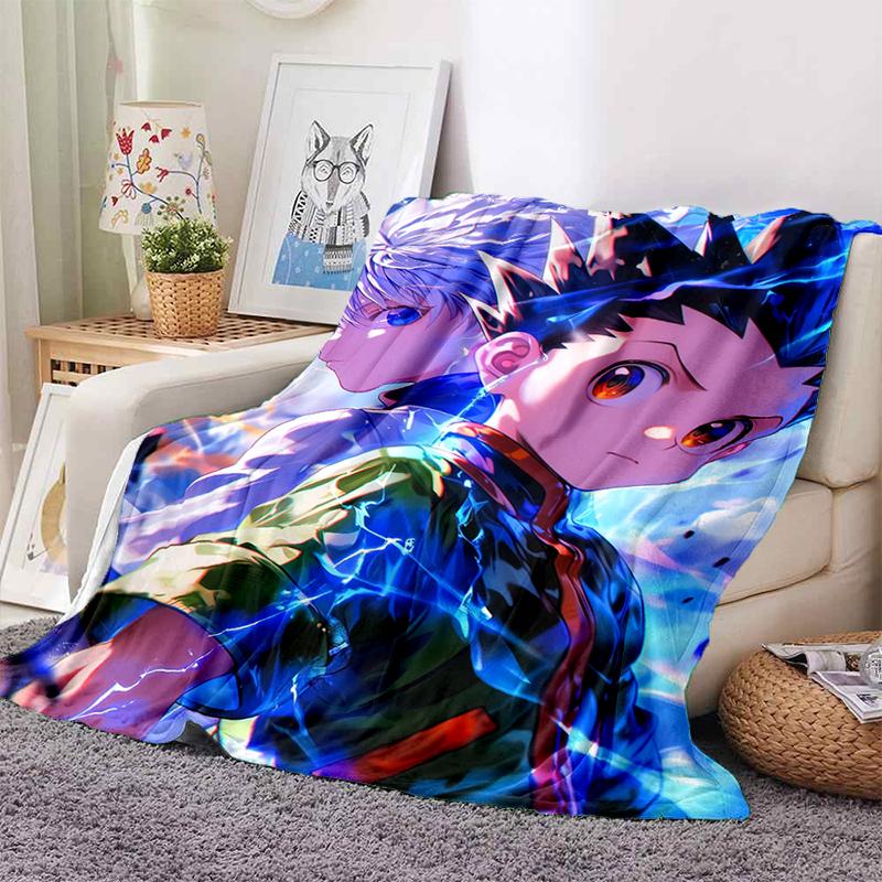 HXH Hunter X Hunter GON FREECSS Killua Zoldyck Cartoon Anime Flanelldecke, Weiche Kuscheldecke für Zuhause Schlafzimmer Bett Sofa Geschenk