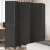 Vidaxl Room Divider, 6-Panel, Black, Solid Paulownia Wood