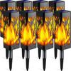 Solar Lights Outdoor Flickering Flame Solar Pathway Lights, Solar Powered Decorative Garden Lights, Waterproof Christmas Lights, Outdoor Landscape