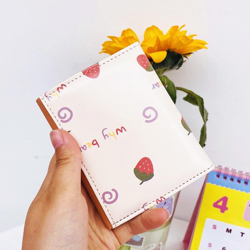Cartoon Pu Purse Wallet Lovely Little Bear Coin Wallet Simple and Portable Three Fold Student Mini Card Bag