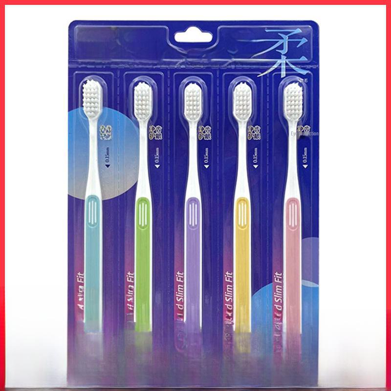 K404C Brosse à Dents Adulte à Soies Souples Pack Familial - Protection des Gencives, Nettoyage des Dents, Interdentaire, Petite Tête, Manuelle, Haute Densité