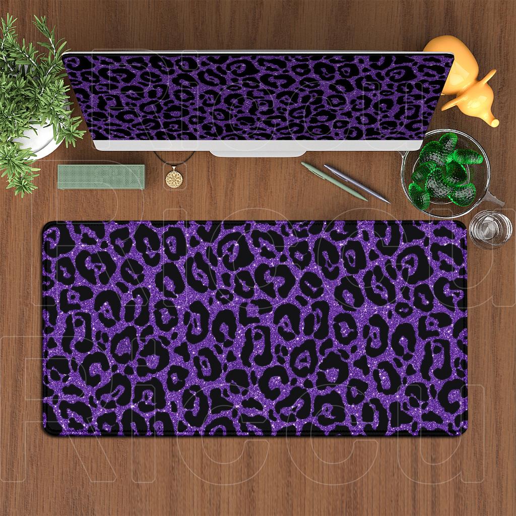Moderne Leopardendruck 120x60cm Übergroße Tastatur Schreibtischunterlage Heim Büro Dekoration Teppich Laptop Gaming Zubehör Mädchen Mauspads