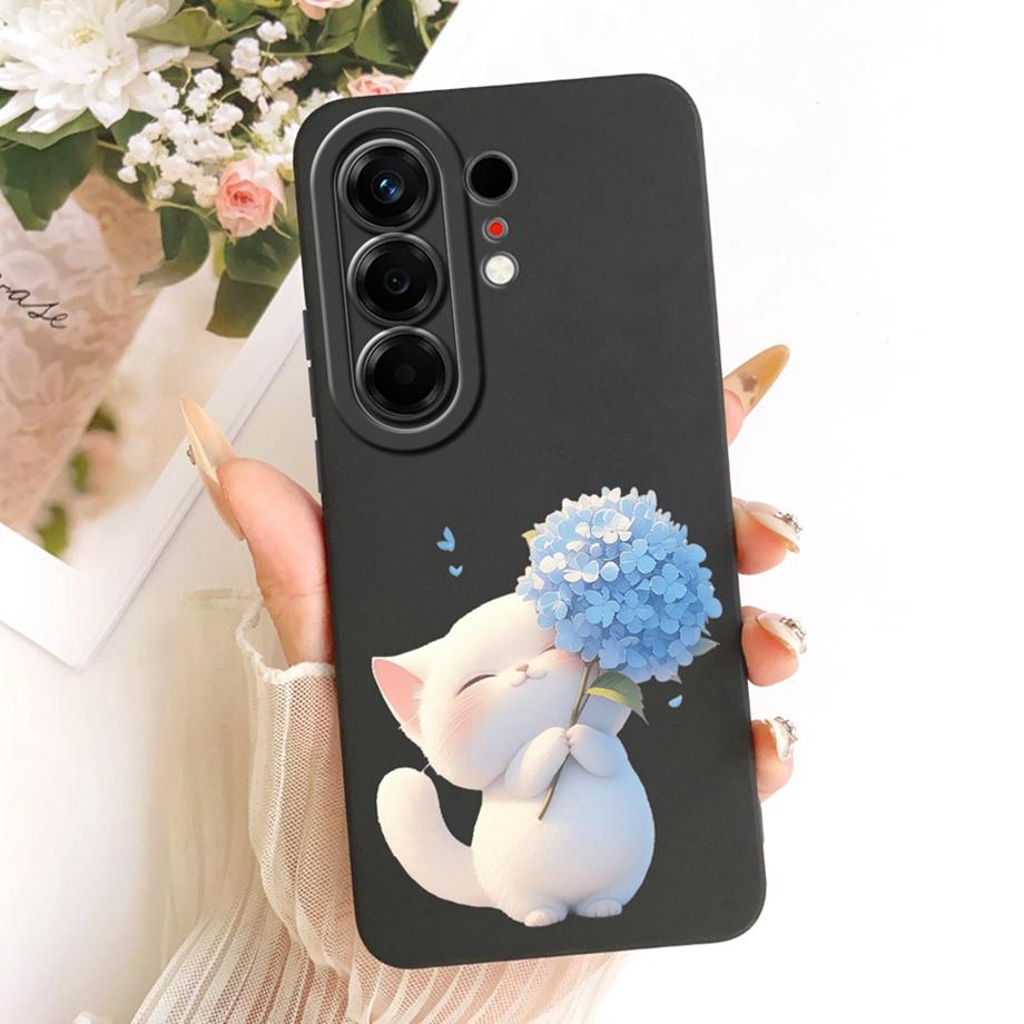 For Tecno Camon 50 4G CN5 Phone Case Floral Daisy Aesthetic Moon Nigth Bow Pattern Funda Soft Matte Silicone Back Cover Canom50
