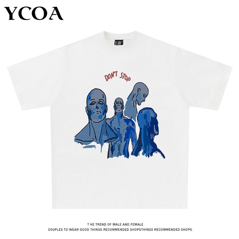 Herren T-Shirt Baumwolle Sommer Kurzarm T-Shirts Pullover Grafik Koreanische Mode Y2k Streetwear Oversized Harajuku Ästhetische Kleidung