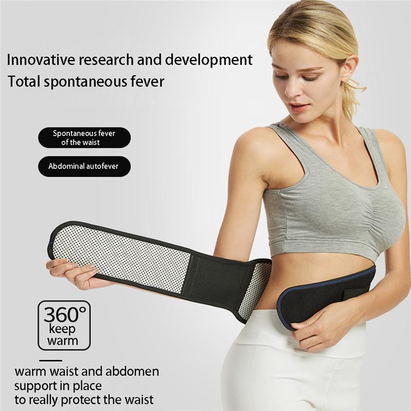 Self Heating Magnetic Tourmaline Belt 4 Plates Back Waist Support Brace Massager Pain Relief Therapy