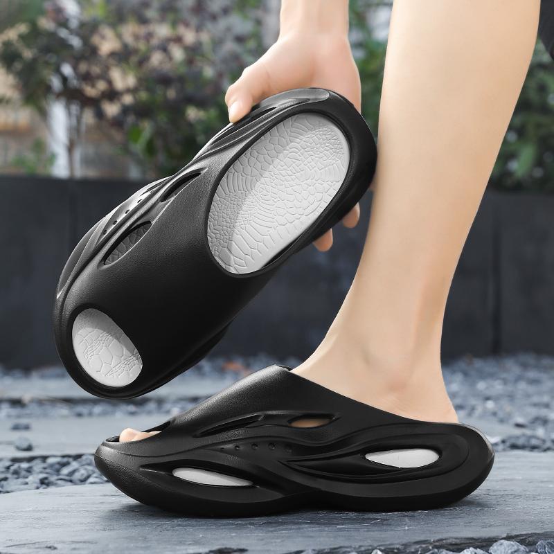 Fashion Summer Men's Fashionable Sports Slippers with Thick Sole, Anti Slip, Anti Odor, Wear-resistant Soft Sole, Men's One-piece Mop