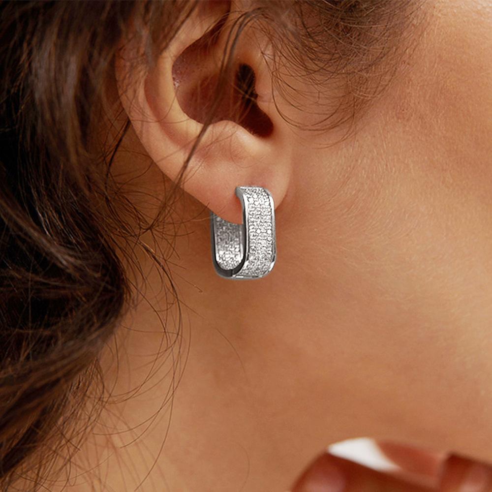 Charm Retro Temperament Ear Studs Earrings Fashion Hong Kong Style Fashion Micro-inlaid Zirconia Women
